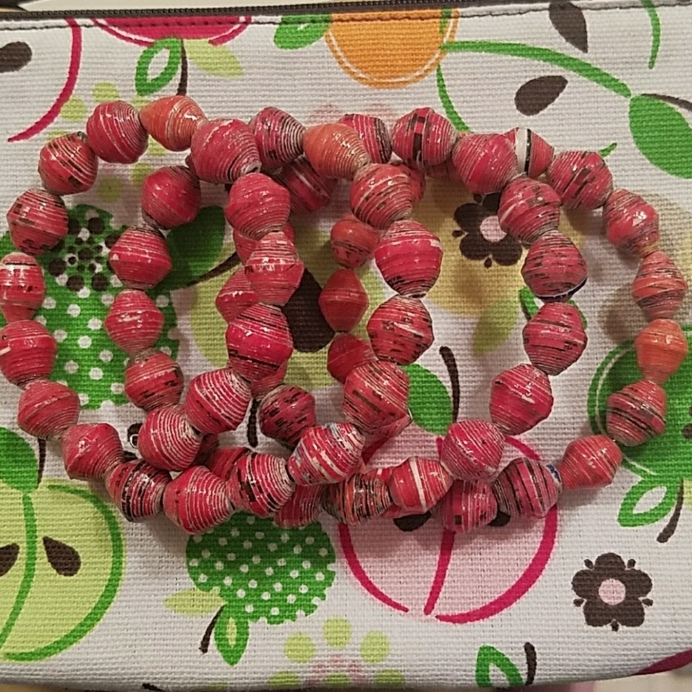 Recycled paper wrap bracelet